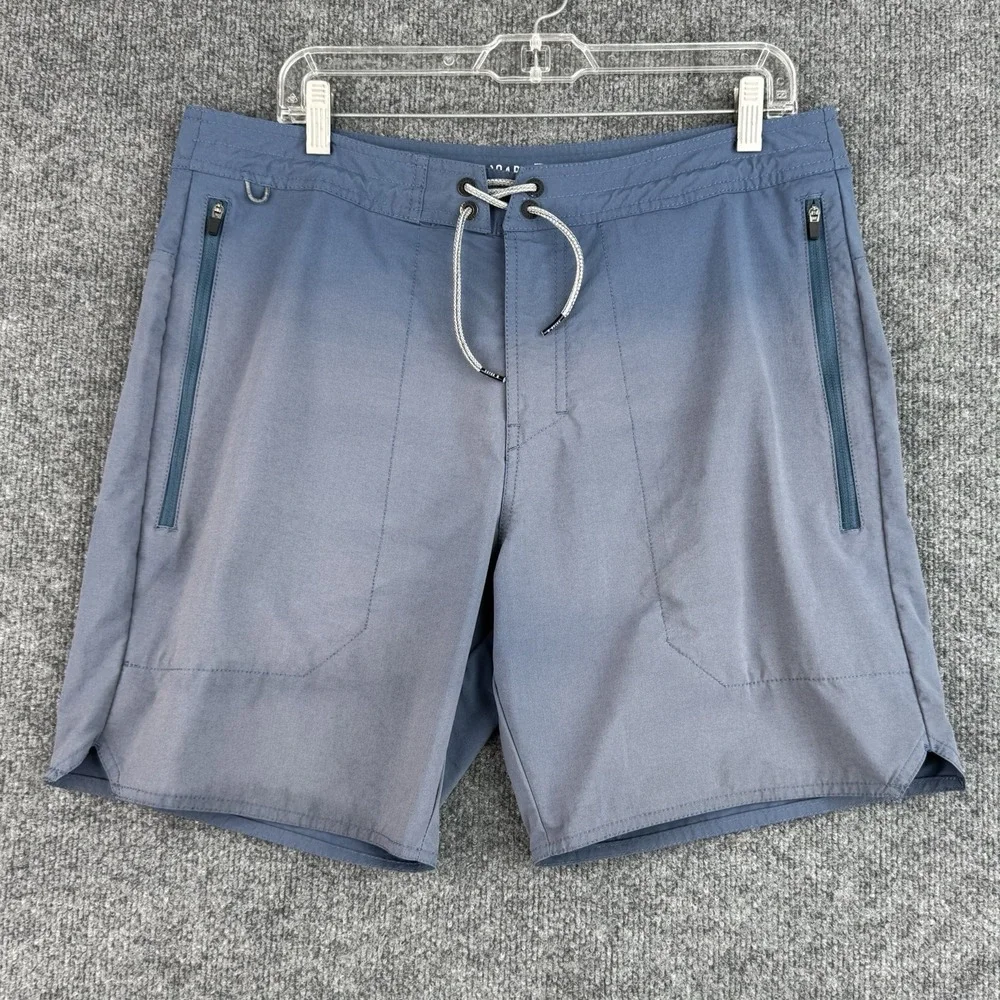 Roark Explorer 2.0 Shorts Men's 34 Blue Sun Faded Hybrid Stretch Hiking Swim Zip